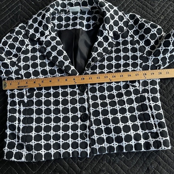 Speigel Blazer Womens Size 12 Black White Lined Career Jacket Button Up - Picture 7 of 9